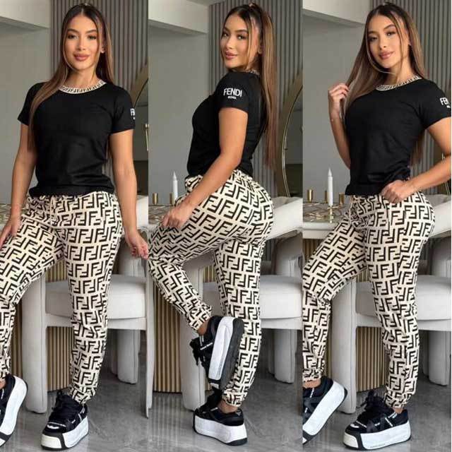 Printed Short Sleeve Casual Tracksuit Set