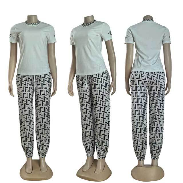 Printed Short Sleeve Casual Tracksuit Set