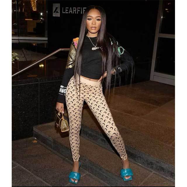 Casual Long SleeveTops Printed Slim Fit Pant Set