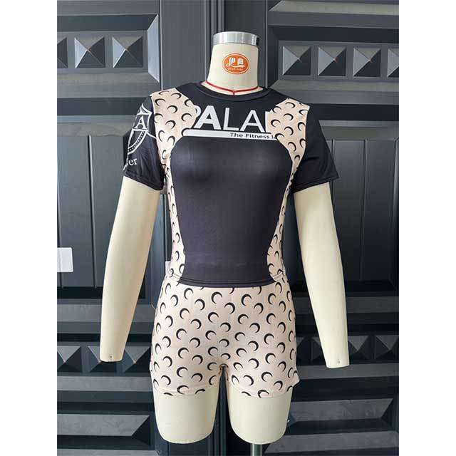 Colorblock Streetwear Slim Fit Short Set