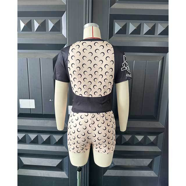 Colorblock Streetwear Slim Fit Short Set