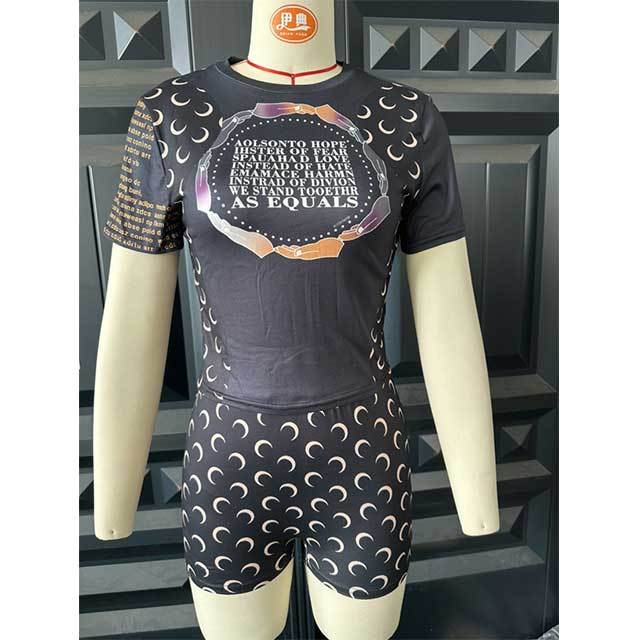 Printed Fashion Slim Fit Short Set