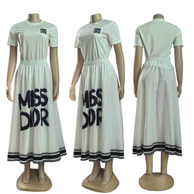 Printed High Waist Maxi Skirt Set