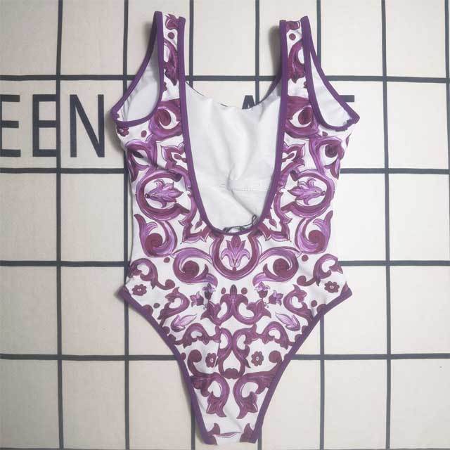 Printed Backless Sexy One Piece