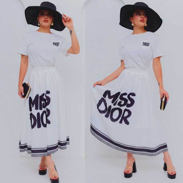 Printed High Waist Maxi Skirt Set