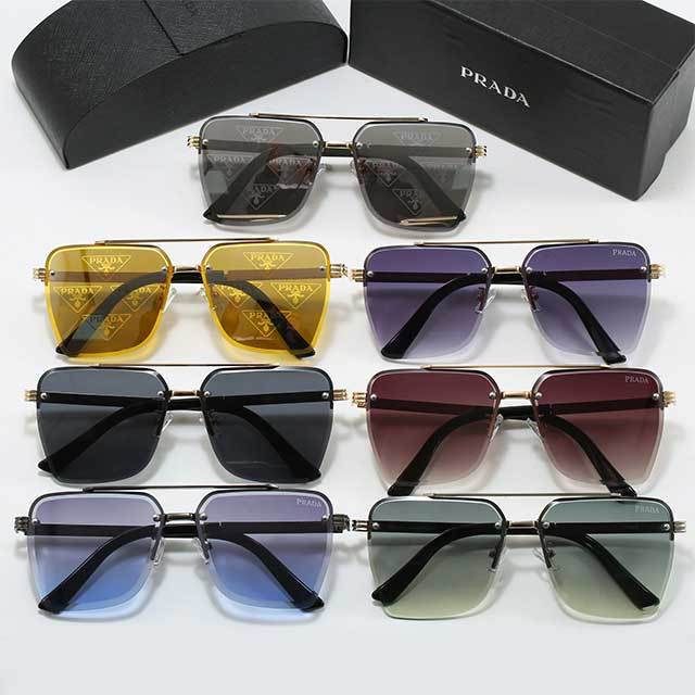 Metal Half Frame Unisex Sunglasses