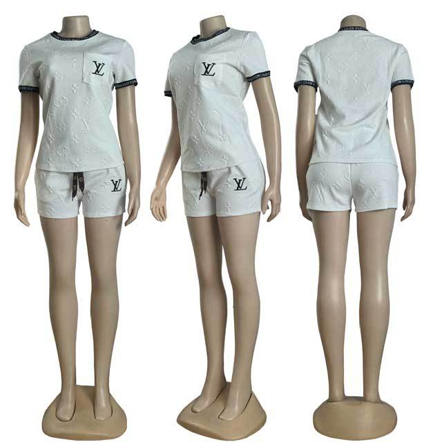 Fashion Embossing Women Short Set