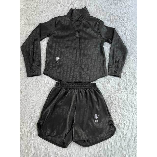 Embroidery Satin Two Piece Set