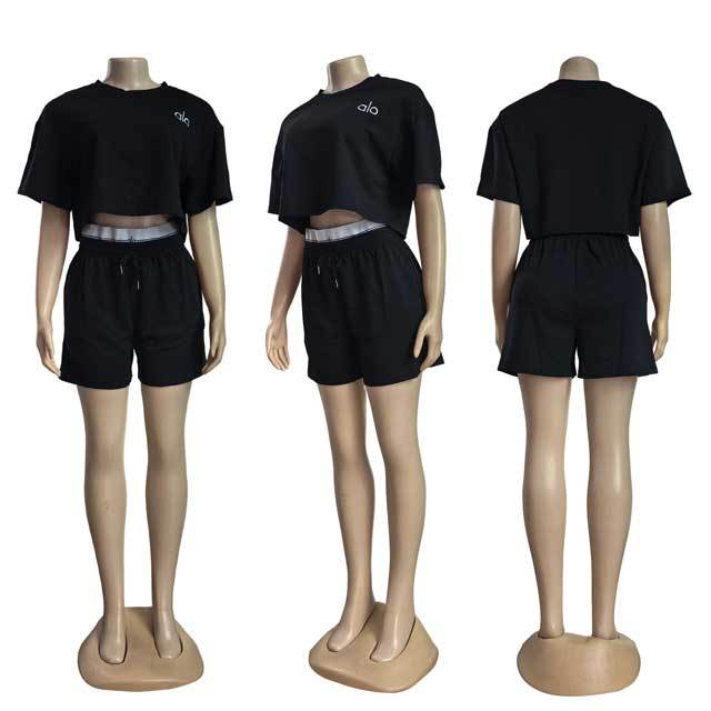 Fashion Embroidery Casual Short Tracksuit Set
