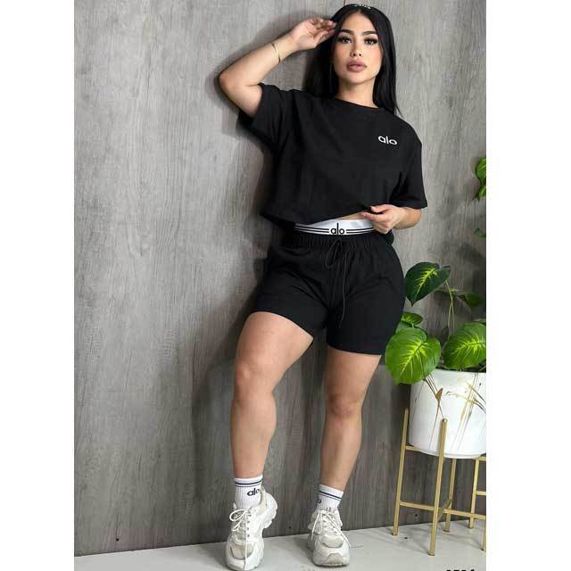 Fashion Embroidery Casual Short Tracksuit Set