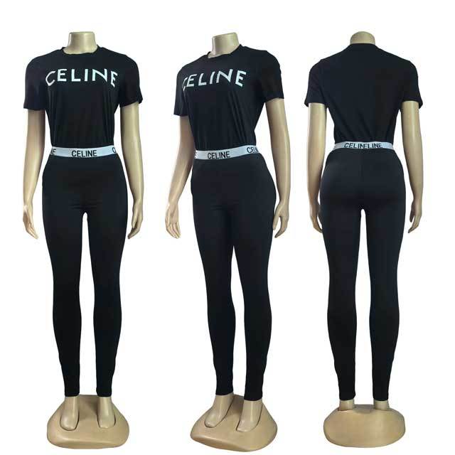 Letter Print Short Sleeve Casual Tracksuit Set