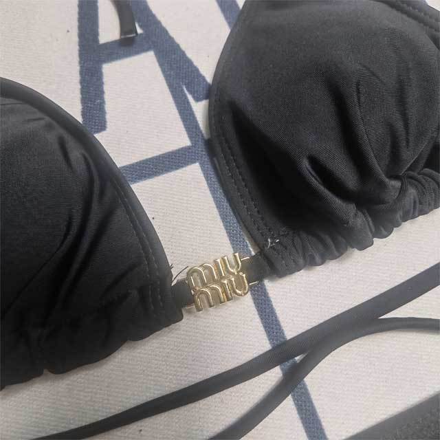 Metal Logo Strappy Bikini Set