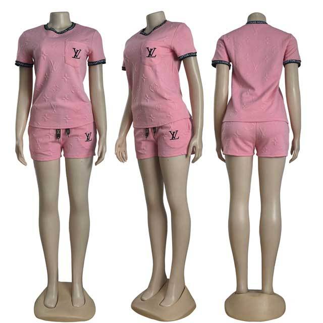 Fashion Embossing Women Short Set