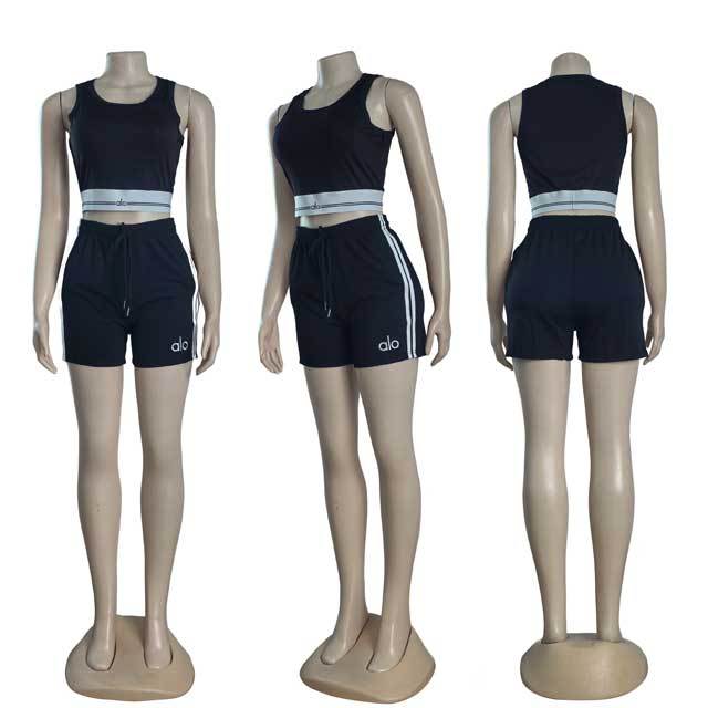 Embroidery Casual Short Tracksuit Set