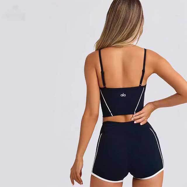 Contrast Color Printed Activewear Short Set