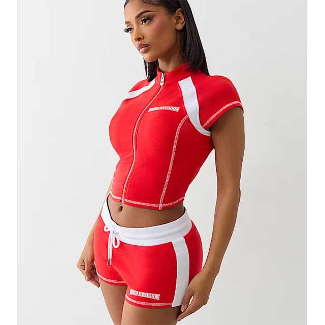Colorblock Slim Fit Two Pieces Short Set