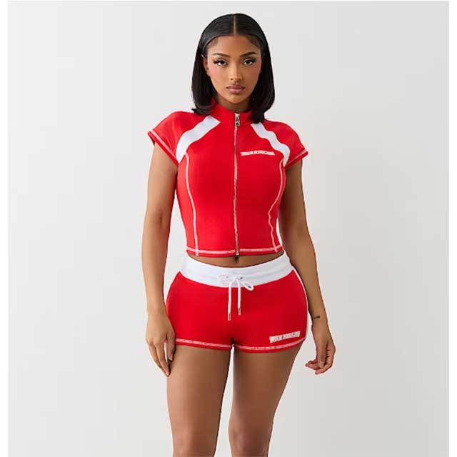 Colorblock Slim Fit Two Pieces Short Set