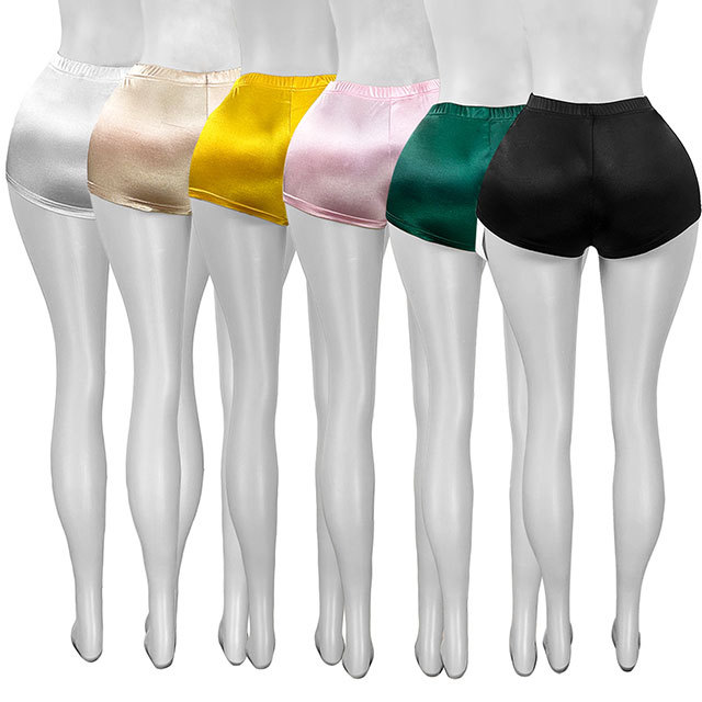 Stretch Satin Shiny Shorts