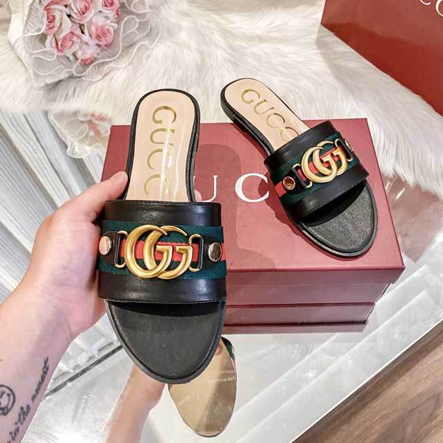 Metal Logo Fashion Casual Flat Sandals