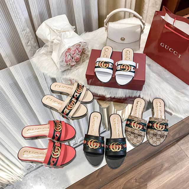 Metal Logo Fashion Casual Flat Sandals