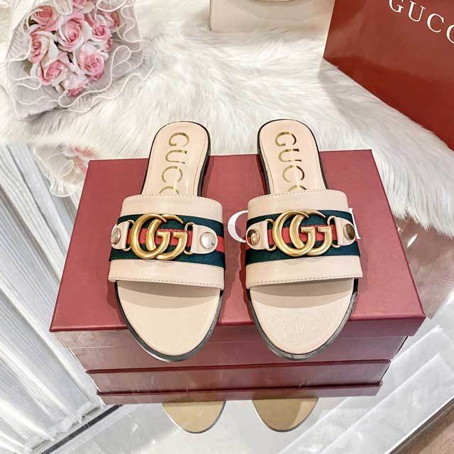 Metal Logo Fashion Casual Flat Sandals