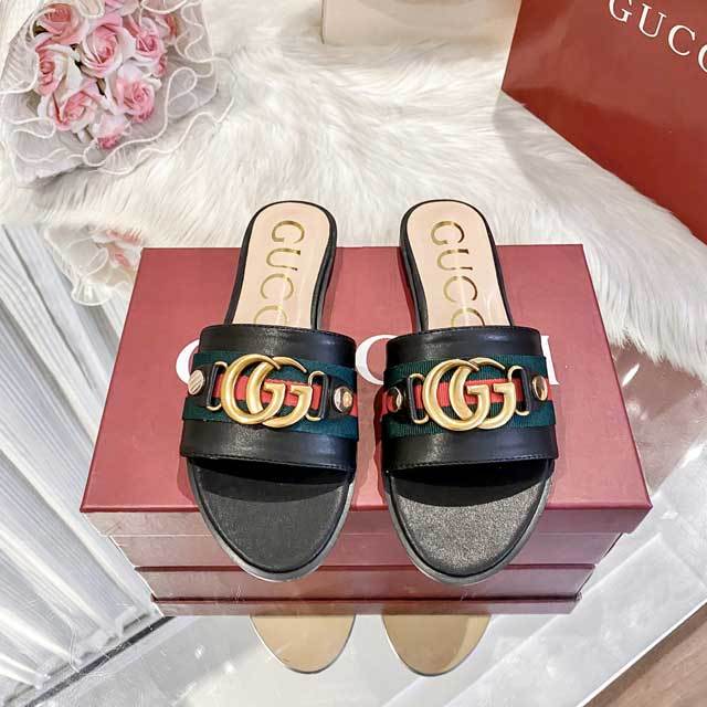 Metal Logo Fashion Casual Flat Sandals