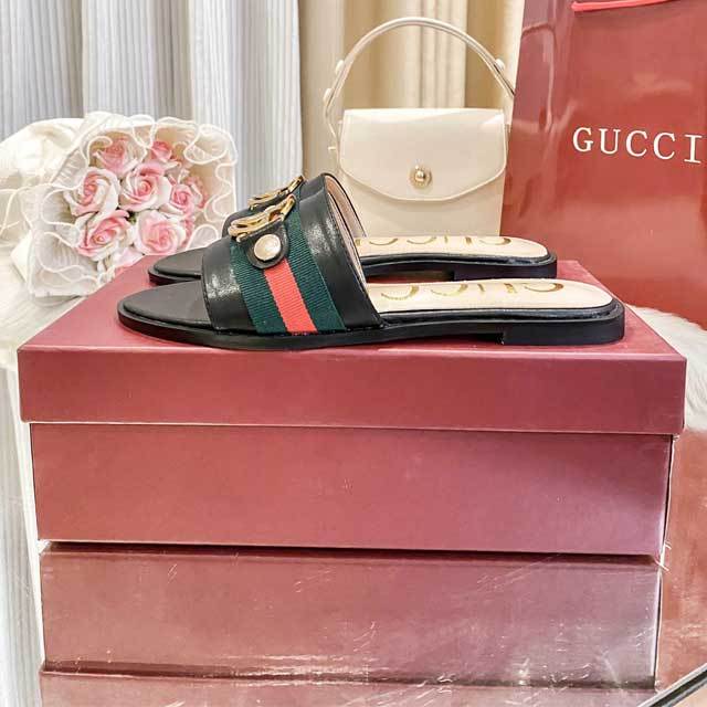 Metal Logo Fashion Casual Flat Sandals