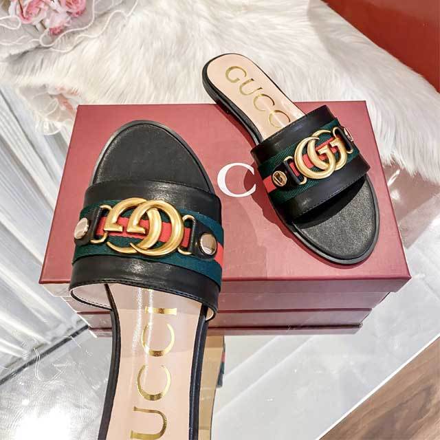 Metal Logo Fashion Casual Flat Sandals