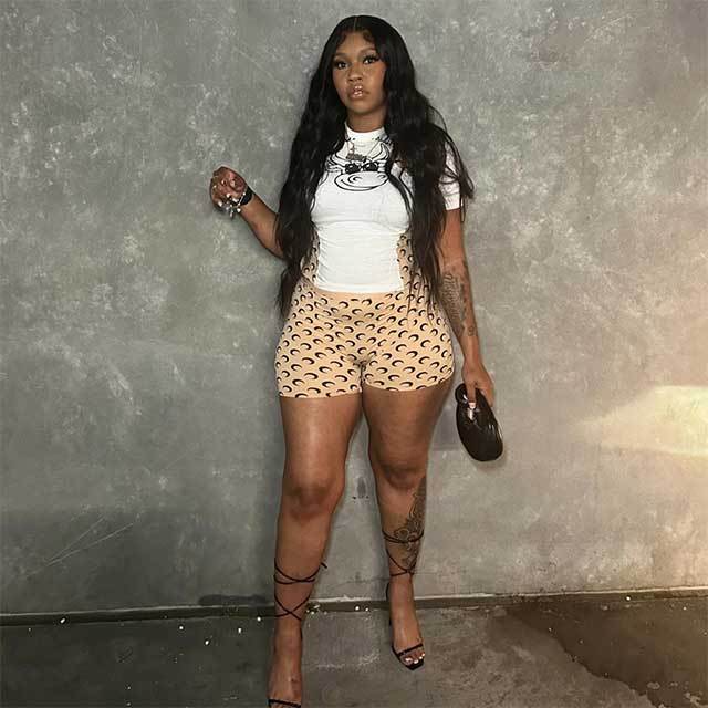 Contrast Color Printed Casual Short Set Two Pieces