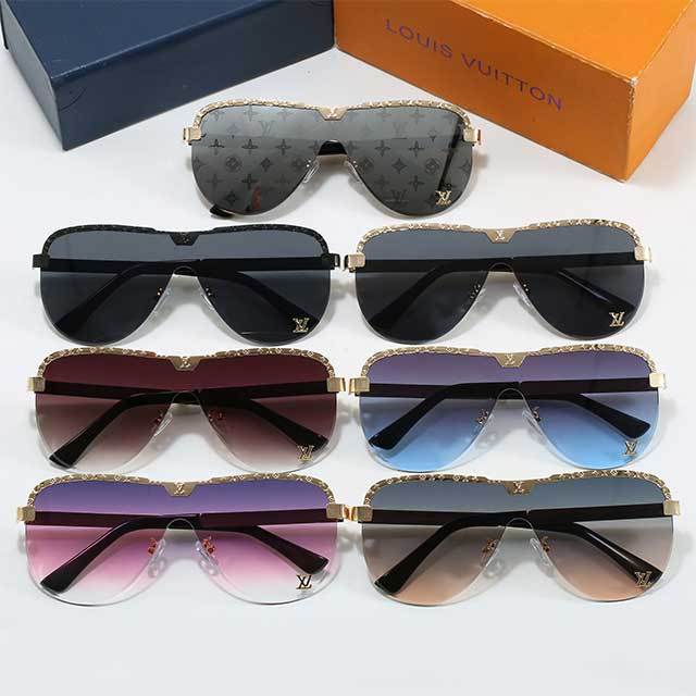 One-piece Half Metal Frame Sunglasses