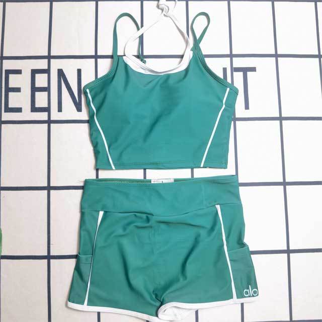 Contrast Color Printed Activewear Short Set