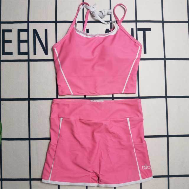 Contrast Color Printed Activewear Short Set