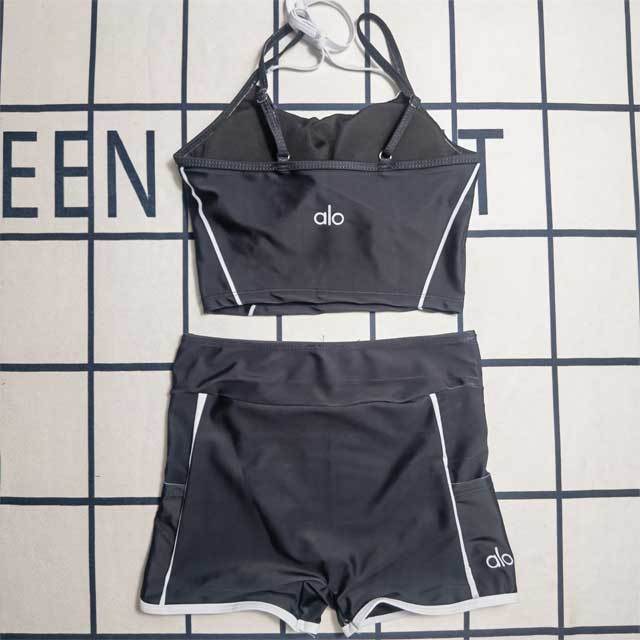 Contrast Color Printed Activewear Short Set