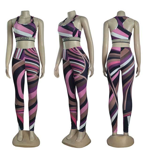 Printed Tank Top Skinny Jogging Suit