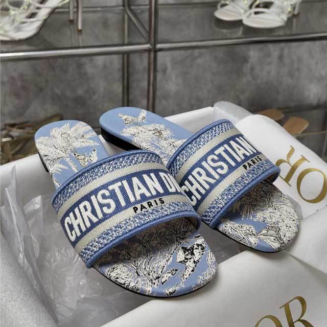 Fashion Embroidery Casual Flat Slides