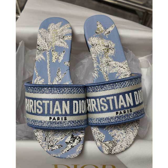Fashion Embroidery Casual Flat Slides