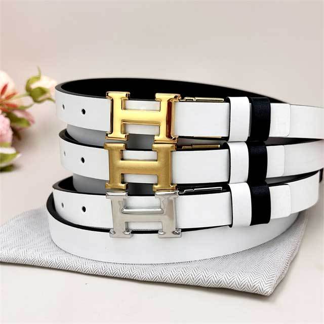 Fashion Metal Logo Leather Trousers Belt