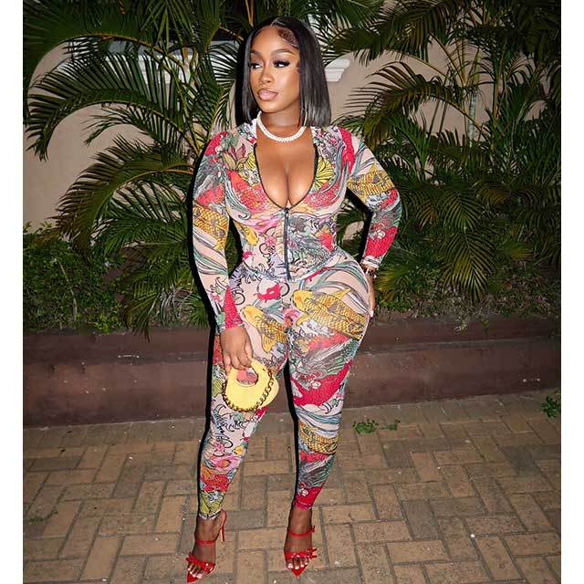 Floral Printed Hooded Top Skinny Legging Set