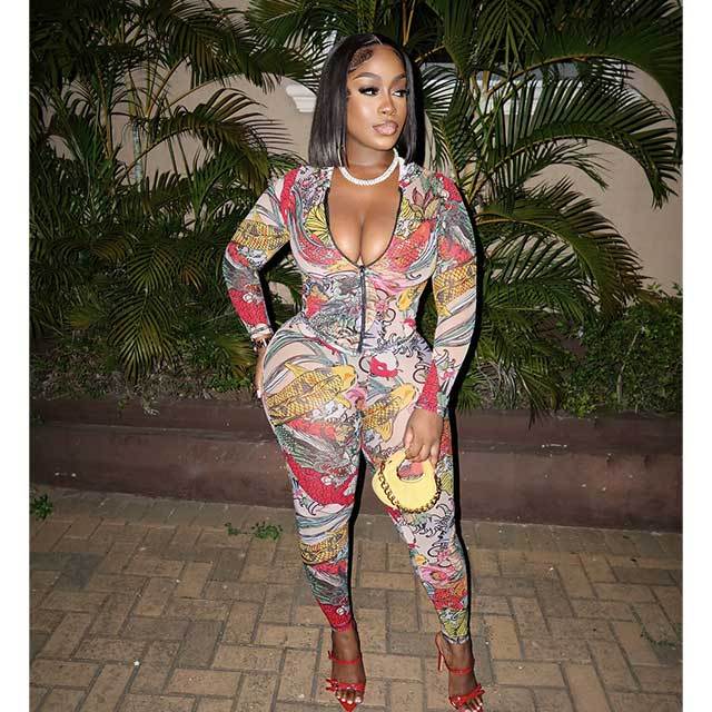 Floral Printed Hooded Top Skinny Legging Set