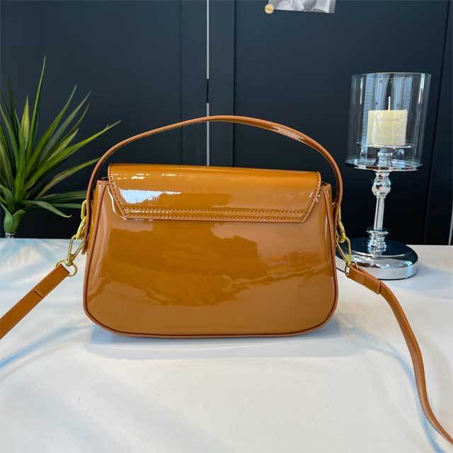 Metal Logo Leather Crossbody Bag
