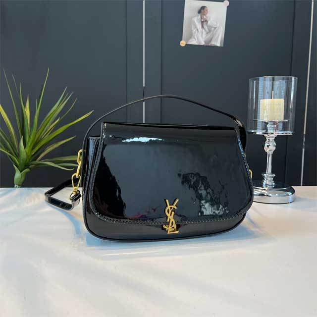Metal Logo Leather Crossbody Bag