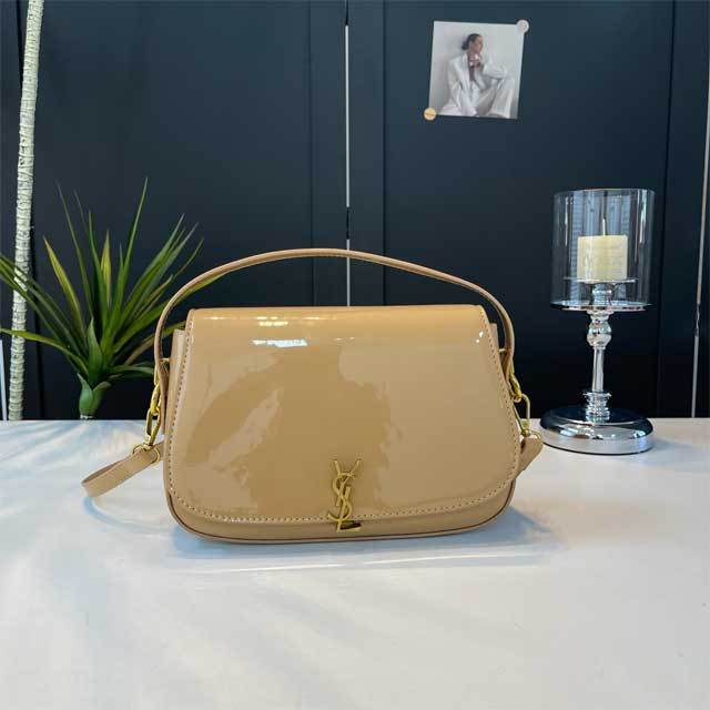 Metal Logo Leather Crossbody Bag
