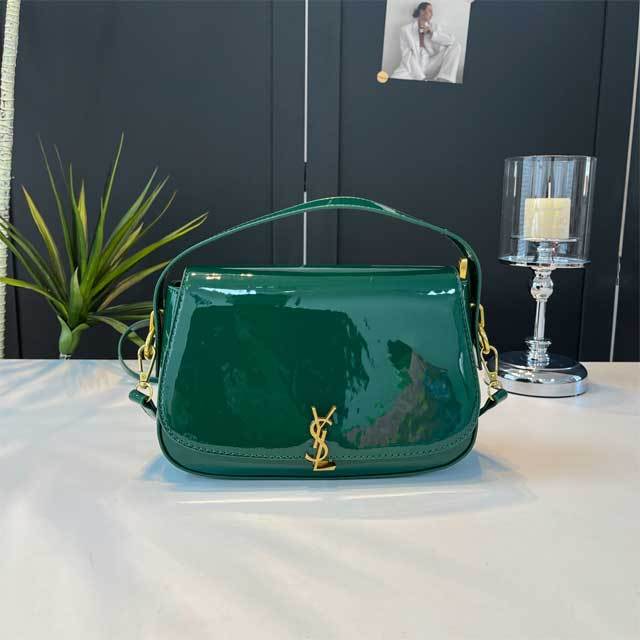 Metal Logo Leather Crossbody Bag