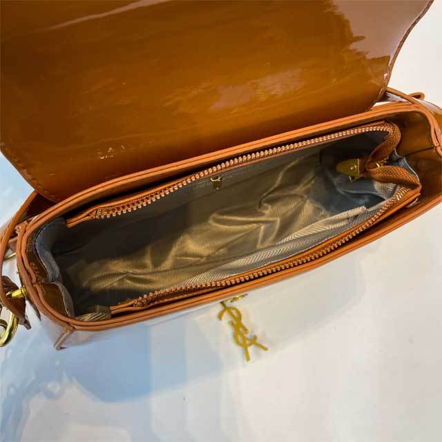 Metal Logo Leather Crossbody Bag