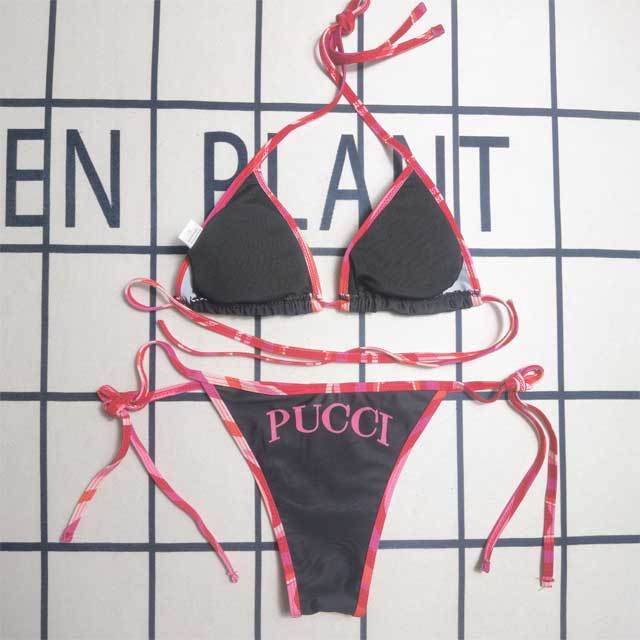 Fashion Printed Strappy Bikini Set