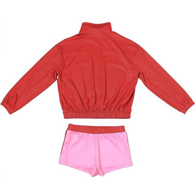 Contrast Color Long Sleeve Jacket Top Jogger Mini Short Set