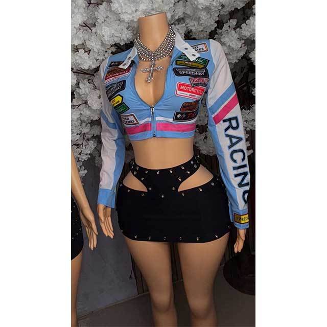 Hollow Out Eyelets Laced Up Mini Skirt