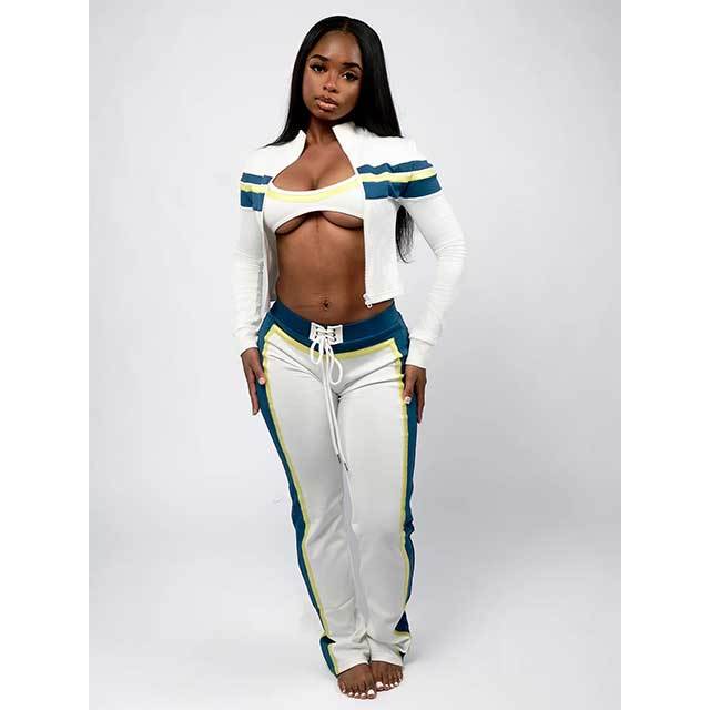 Colorblock Jogger Style 3 Pieces Pant Set
