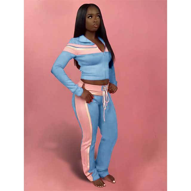 Colorblock Jogger Style 3 Pieces Pant Set