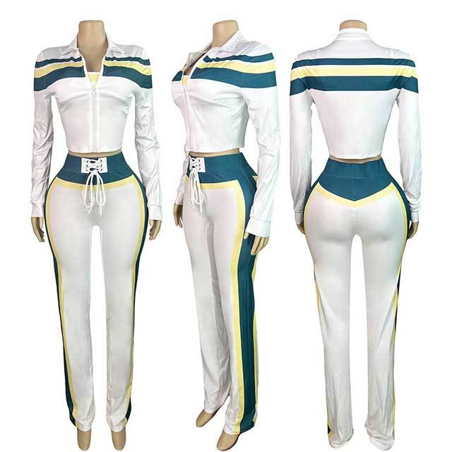 Colorblock Jogger Style 3 Pieces Pant Set